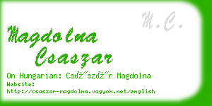 magdolna csaszar business card